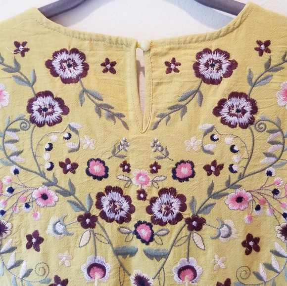 Orange Creek Floral Embroidered Yellow Dress - Picture 7 of 8